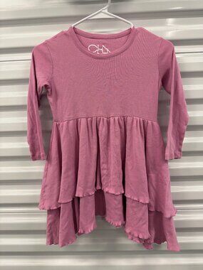 Chaser Tiered Dress Pink Purple Girls Size 6